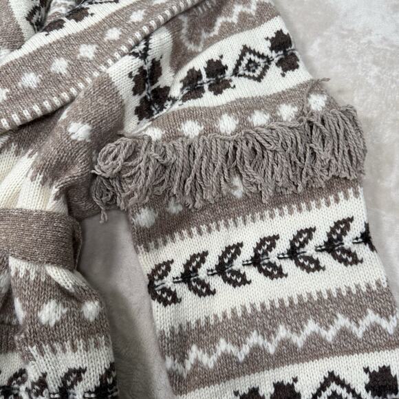 NWT Polo Ralph Lauren Women's Size XL Intarsia Shawl Fringe Alpaca Wool Cardigan - Picture 3 of 10